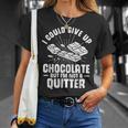チョコレートはあきらめることができたけど禁煙者じゃない Tシャツ 彼女への贈り物