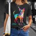 チワワ ママ 水彩画 芸術的 犬 恋人 ティーカップ Tシャツ 彼女への贈り物