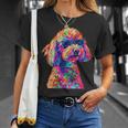 トイプードル愛好家デザイン ポップアート 面白いトイプードル 犬 長袖tシャツ Tシャツ 彼女への贈り物