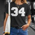 ナンバー34 スポーツジャージプレーヤー 34 ファン フロントプリント ヴァーシティ Tシャツ 彼女への贈り物