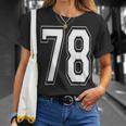ナンバー78 バーシティスタイル ボールド スポーツ 誕生日 ジャージ Tシャツ 彼女への贈り物