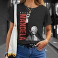 ネルソン・マンデラ 上げた 右手拳 食いしばり マンデラの日 Tシャツ 彼女への贈り物