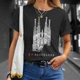 バルセロナ サグラダファミリア ヴィンテージ スパニッシュ I Love Barcelona Tシャツ 彼女への贈り物