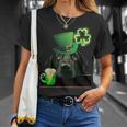 ブラックラボシャツ シャムロック アイリッシュドッグ 絵 聖パトリックス Tシャツ 彼女への贈り物