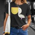 ペリカン アニマル イラスト ミニマル 図案 シンプル ユニセックス ギフト Tシャツ 彼女への贈り物