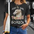 ボルゾイシャツ犬ギフト彼女を愛する女の子だけボルゾイ Tシャツ 彼女への贈り物