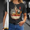 ラーメンプールパーティー かわいい日本アニメヌードルフード Tシャツ 彼女への贈り物