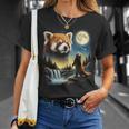 レッサーパンダ ハウリング トゥ ザ ムーン ミーム おもしろ 90年代 レッサーパンダ Tシャツ 彼女への贈り物