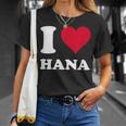 レッドハート I Love Hana Tシャツ 彼女への贈り物