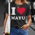 レッドハート I Love Mayu Tシャツ 彼女への贈り物