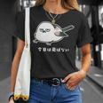 今日は飛ばない やる気ゼロなシマエナガ イラスト 長袖tシャツ Tシャツ 彼女への贈り物