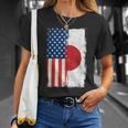 半日半 アメリカ国旗 日米ルーツ Tシャツ 彼女への贈り物