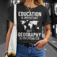 地理教師 地理学者 世界地図 学習史 Tシャツ 彼女への贈り物