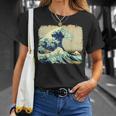 大波 北斎 名画 レトロ Tシャツ 彼女への贈り物