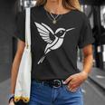 小さなシンプルなミニマリストかわいいハチドリ鳥ハチドリ Tシャツ 彼女への贈り物
