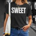 巨大な文字に甘いという言葉を込めて Tシャツ 彼女への贈り物