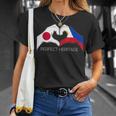 日本とフィリピン フィリピン人 日本人パーフェクトヘリテージ ヘア Tシャツ 彼女への贈り物