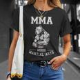 犬のmmaファイター フリーファイティングピットブル Tシャツ 彼女への贈り物
