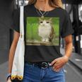 猫 フクロウ 面白い 呪われた Hello Bro Brainrot Meowl Hiro Meme Tシャツ 彼女への贈り物