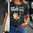 猫のなでかた解説 おもしろ 猫好き アイデア ギフト サプライズ にゃんこ おもしろ Tシャツ 彼女への贈り物