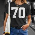 番号70 背面 スポーツチームジャージ番号 Tシャツ 彼女への贈り物