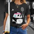 疲れきったバドミントンパンダ 面白いかわいいシャトルコック動物 Tシャツ 彼女への贈り物