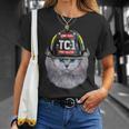白いペルシャ猫 ねこ 消防士 Tシャツ 彼女への贈り物