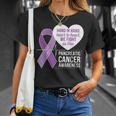 膵臓がん啓発 ハートトゥハート パープルリボン Tシャツ 彼女への贈り物
