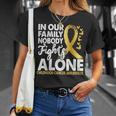 誰も一人で戦わない 小児がん啓発ゴールドリボン Tシャツ 彼女への贈り物