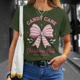 Pink Candy Cane Christmas Club Cute Coquette Bow Girl T-Shirt Gifts for Her