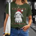 Ugly Christmas Sweater Rabbit Lover Santa Hat Holiday T-Shirt Gifts for Her Ugly Christmas Sweater Rabbit Lover Santa Hat Holiday T-Shirt Gifts for Her