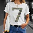 7 ジャージ ユニフォーム バーシティ スポーツ 迷彩 カモフラージュ 7Th Tシャツ 彼女への贈り物