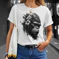 Gorilla Flowers モンキーアニマルプリントアート ゴリラ Tシャツ 彼女への贈り物