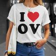 I Heart Ov Initials I Love OV First And Last Name O Tシャツ 彼女への贈り物