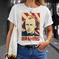 Johannes Brahms クラシック音楽の作曲家 レトロ調 Tシャツ 彼女への贈り物