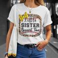 Little Sister Biggest Fan Softball Bow Catcher N Girl Mom T-Shirt Gifts for Her