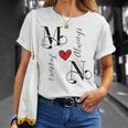 M & N カップル イニシャル 結婚式 記念日 新築祝い Tシャツ 彼女への贈り物