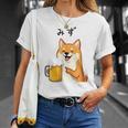 【みず】 柴犬 ビール 酒 生ビール 水 酒好き飲酒 おもしろ 面白い ネタ ウケ狙い お酒 Tシャツ 彼女への贈り物