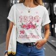 オンバック 90歳 1936年3月 花柄 90歳の誕生日 Tシャツ 彼女への贈り物
