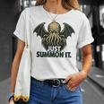 クトゥルフ、ただ召喚するだけ、面白い宇宙ホラークトゥルフカルト。 長袖tシャツ Tシャツ 彼女への贈り物