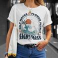 ソルトウォーターフラワー 花びら ハワイ 夏のビーチ愛好家 バック Tシャツ 彼女への贈り物