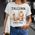 タリン エストニア 中世 旧市街 ヴィンテージ レトロ エストニア Tシャツ 彼女への贈り物