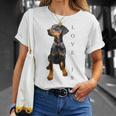 ドーベルマン シャツ ドーベルマン ピンシャー 犬 ママ お父さん 愛 ペット 子犬 Tシャツ 彼女への贈り物