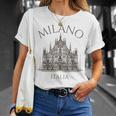 ミラノ イタリア ドゥオーモ 大聖堂 建築 イタリア Tシャツ 彼女への贈り物