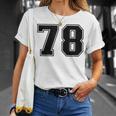 番号 78 ブラック スポーツファン ジャージ ナンバー Tシャツ 彼女への贈り物