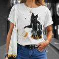 私は何をしたい黒猫カップ面白いグラフィック猫愛好家 Tシャツ 彼女への贈り物