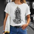 聖母デグアダルーペ サンマリア バックプリント クリスチャン Tシャツ 彼女への贈り物