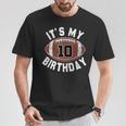 10歳の誕生日 フットボール 10歳 男の子 スポーツパーティー キッズ Tシャツ 面白い贈り物