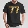 77 ナンバーセブンティセブンチーム スポーツ グラフィック 代表チームマッチング Tシャツ 面白い贈り物