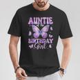 Auntie Of The Birthday Girl Butterfly Family Matching T-Shirt Funny Gifts